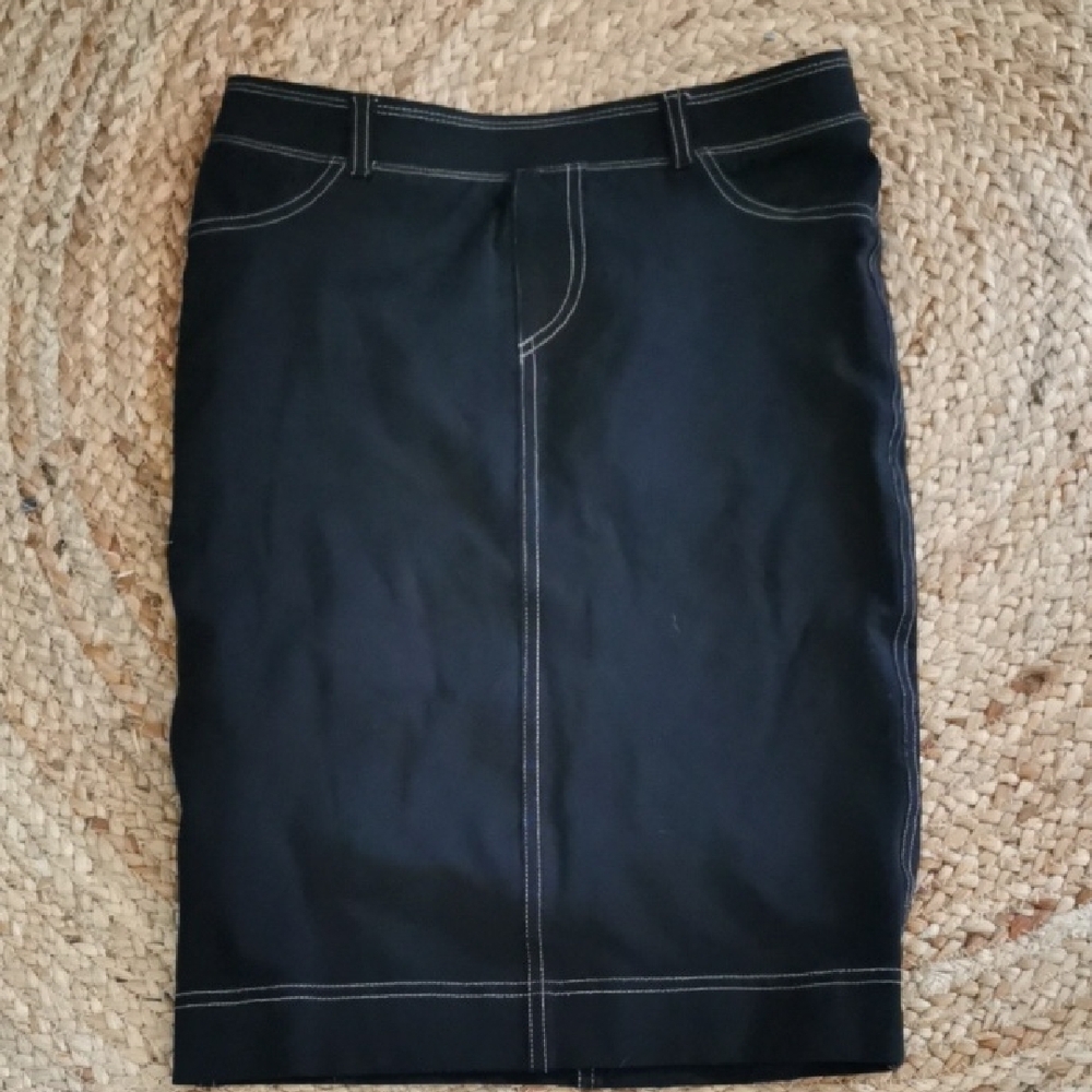 Hard Tail vintage black bodycon denim look skirt.  Boho westernstyle .Size S